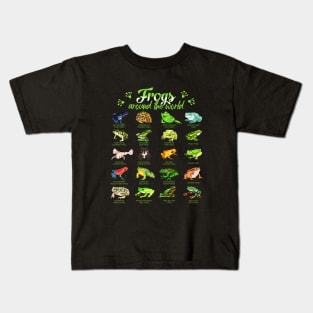 Frogs around the world - types of frogs Kids T-Shirt